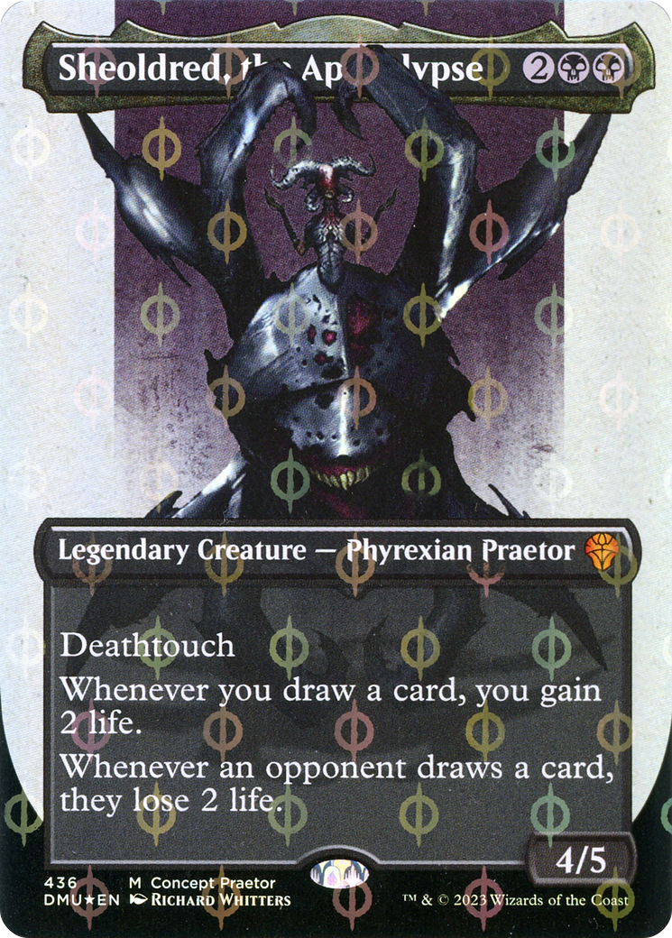 Sheoldred, l'Apocalypse (Feuille étape et complète des Praetors Concept sans frontières) [Phyrexia : Tous seront un] 