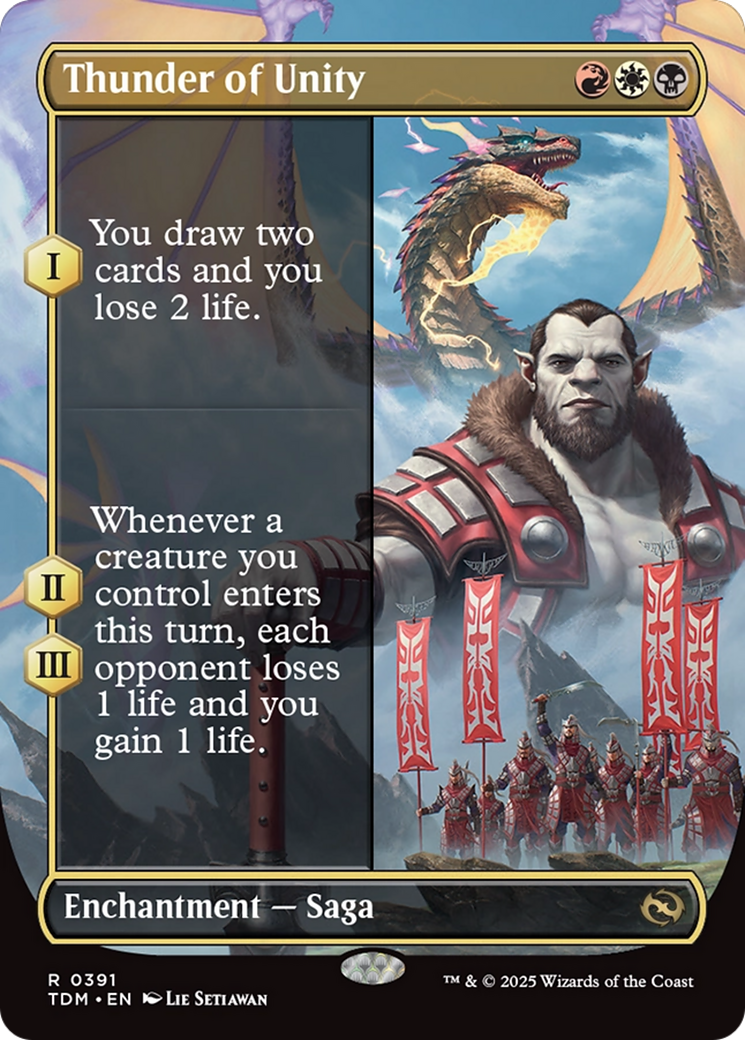 Thunder of Unity (Borderless) (TDM-391) - Tarkir: Dragonstorm: (enchantment) (Borderless) Foil