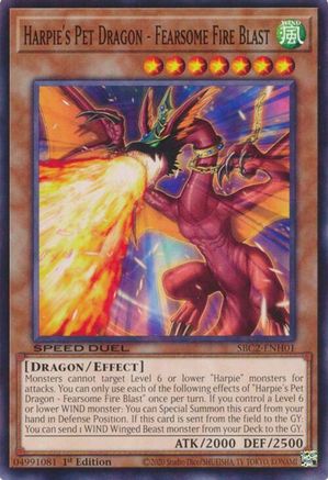 Harpie's Pet Dragon - Fearsome Fire Blast (SBC2-ENH01) - Speed Duel: Battle City Finals 1st Edition