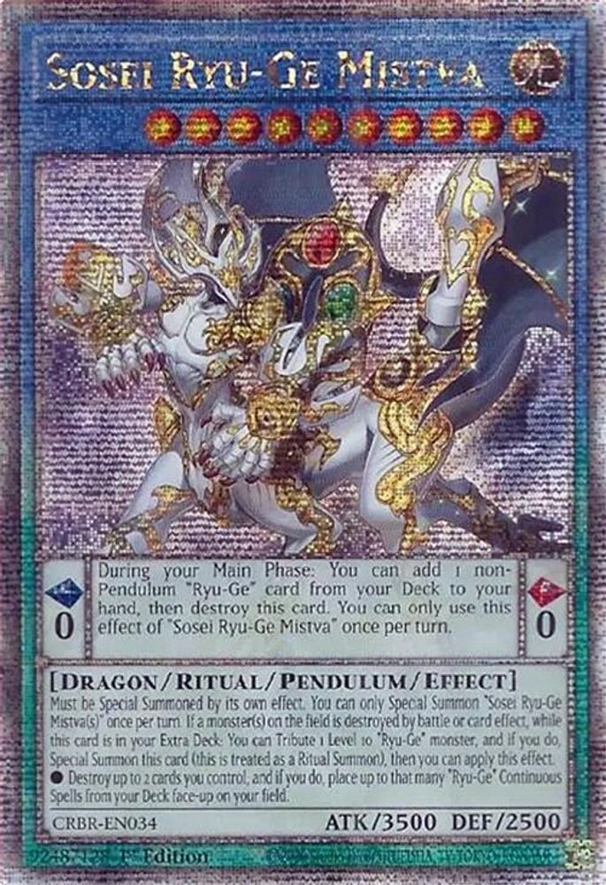 Sosei Ryu-Ge Mistva (Quarter Century Secret Rare) (CRBR-EN034) - Quarter Century Secret Rare