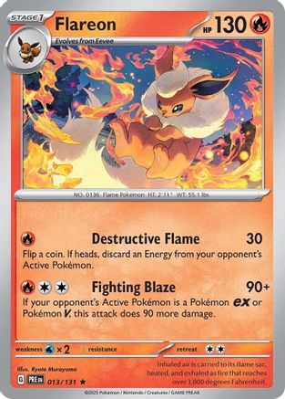 Flareon 013  - Holofoil - Rare