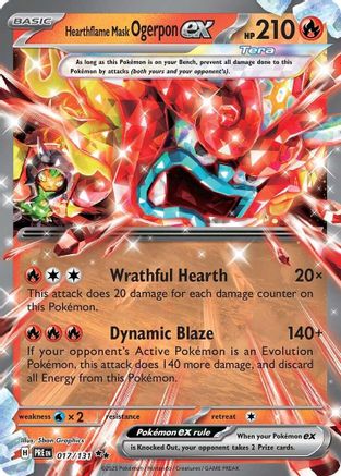 Hearthflame Mask Ogerpon ex 017/131  - Holofoil - Double Rare