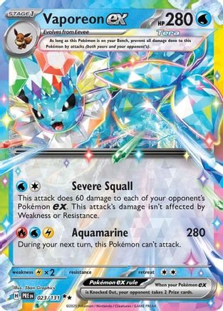 Vaporeon ex 023/131  - Holofoil - Double Rare