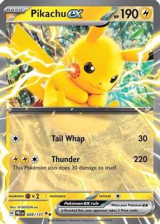 Pikachu ex 028/131  - Holofoil - Double Rare