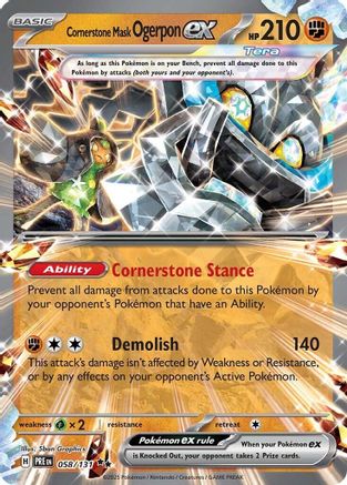 Cornerstone Mask Ogerpon ex 058/131  - Holofoil - Double Rare