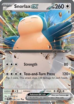 Snorlax ex 076  - Holofoil - Double Rare