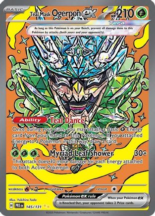 Teal Mask Ogerpon ex - 145/131 145 - SV Prismatic Evolutions Holofoil