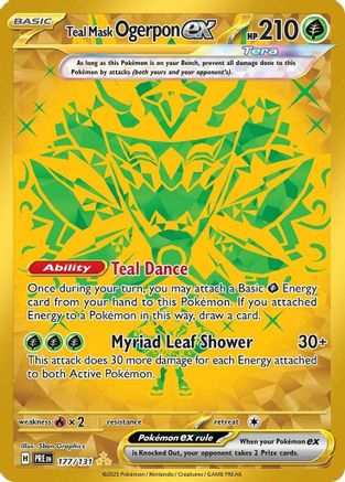 Teal Mask Ogerpon ex 177/131  - Holofoil - Hyper Rare