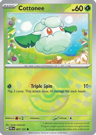 Cottonee (Poke Ball Pattern) 007  - Holofoil - Common