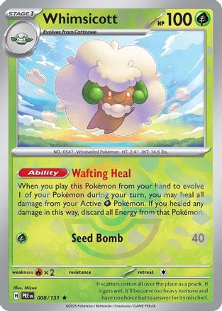 Whimsicott (Poke Ball Pattern) 008  - Holofoil - Rare