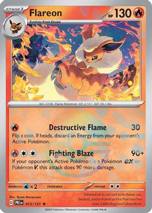 Flareon (Poke Ball Pattern) 013  - Holofoil - Rare
