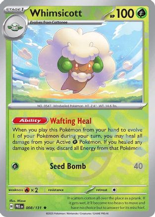 Whimsicott (Master Ball Pattern) 008  - Holofoil - Rare