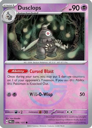 Dusclops (Master Ball Pattern) 036  - Holofoil - Common