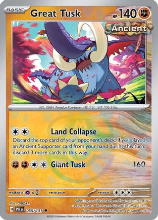 Great Tusk (Master Ball Pattern) 055  - Holofoil - Uncommon