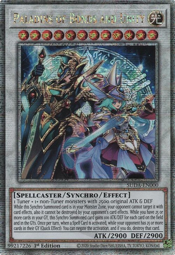 Paladins of Bonds and Unity (SUDA-EN000) - Quarter Century Secret Rare