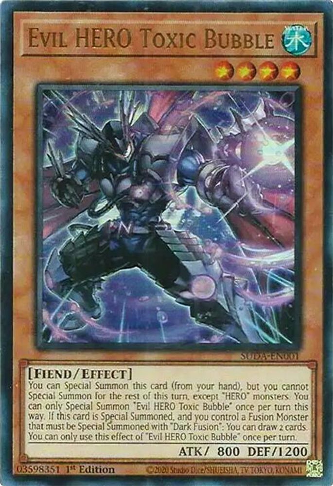 Evil HERO Toxic Bubble (SUDA-EN001) - Ultra Rare