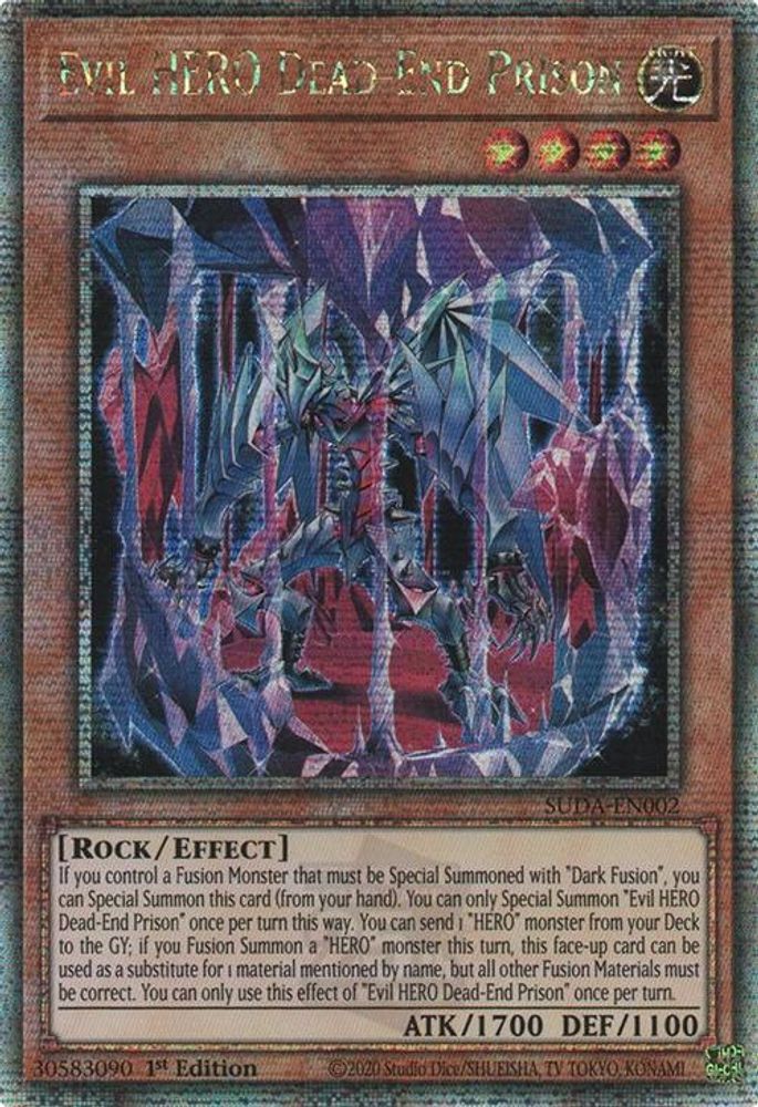 Evil HERO Dead-End Prison (Quarter Century Secret Rare) (SUDA-EN002) - Quarter Century Secret Rare