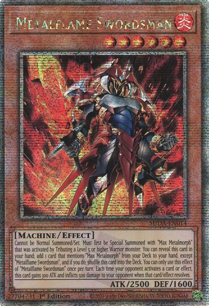 Metalflame Swordsman (Quarter Century Secret Rare) (SUDA-EN014) - Quarter Century Secret Rare