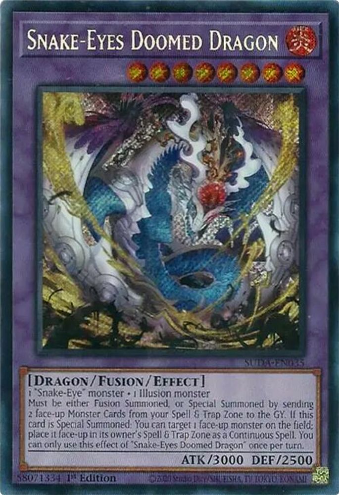 Snake-Eyes Doomed Dragon (SUDA-EN035) - Secret Rare