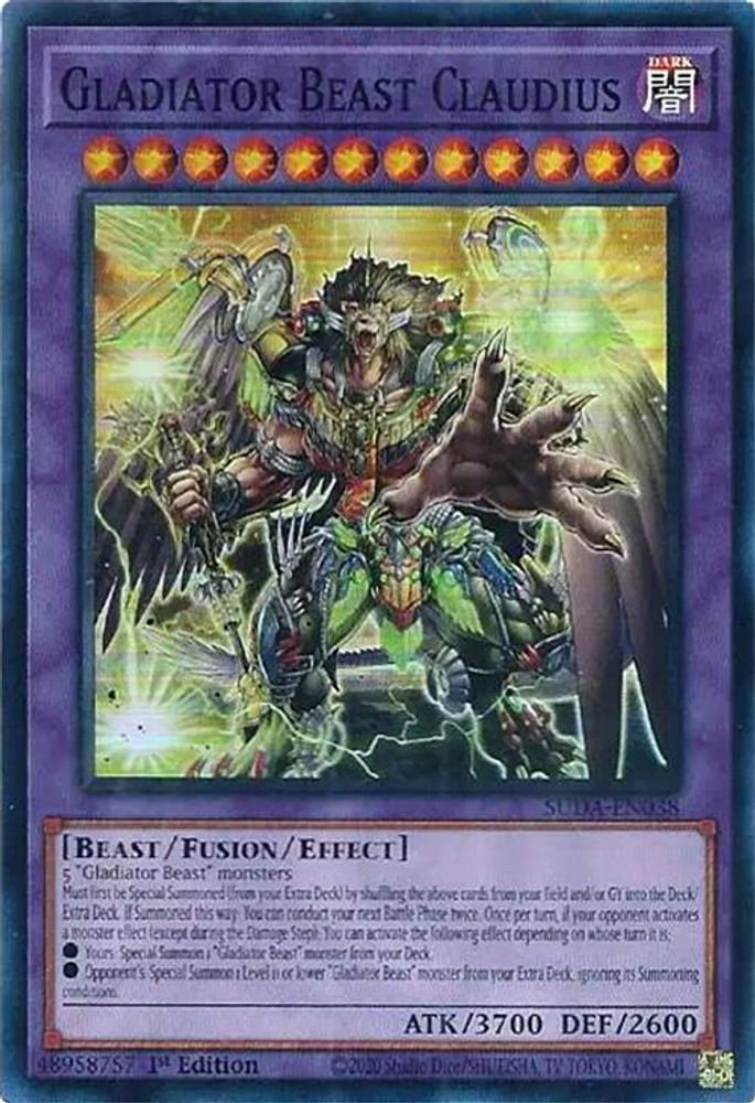 Gladiator Beast Claudius (SUDA-EN038) - Super Rare