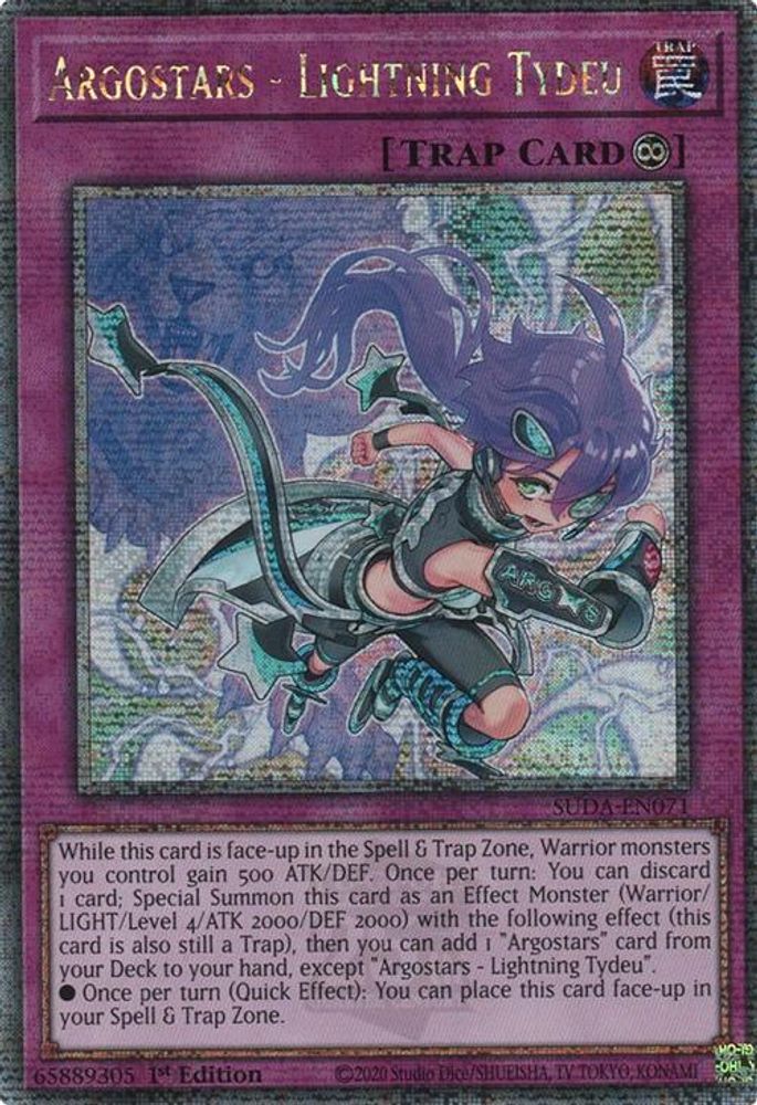 Argostars - Lightning Tydeu (Quarter Century Secret Rare) (SUDA-EN071) - Quarter Century Secret Rare