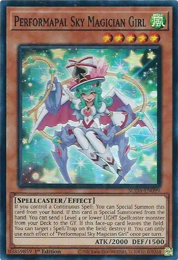 Performapal Sky Magician Girl (SUDA-EN099) - Super Rare