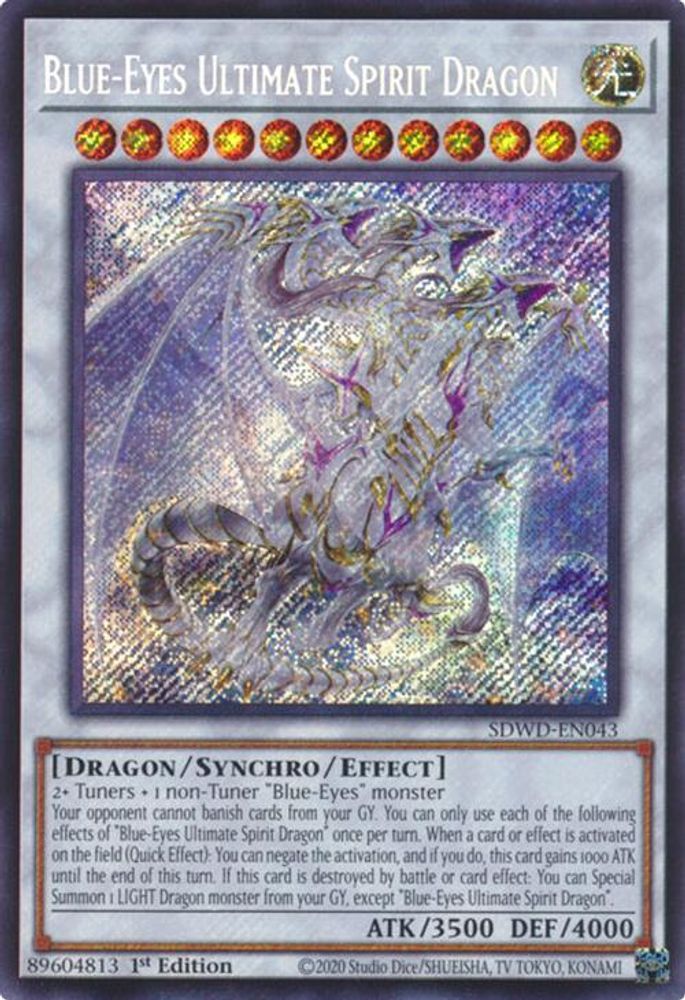 Blue-Eyes Ultimate Spirit Dragon (Secret Rare) (SDWD-EN043) - Secret Rare