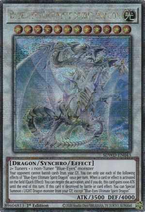 Blue-Eyes Ultimate Spirit Dragon (Quarter Century Secret Rare) (SDWD-EN043) - Structure Deck: Blue-Eyes White Destiny 1st Edition