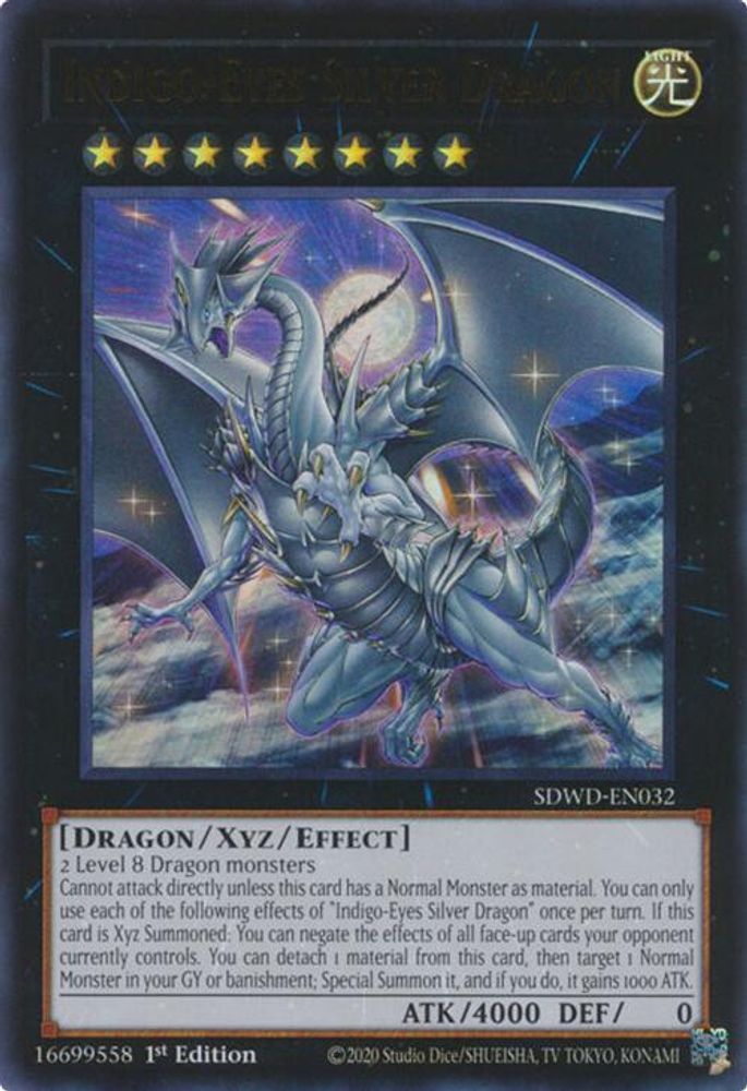 Indigo-Eyes Silver Dragon (SDWD-EN032) - Ultra Rare