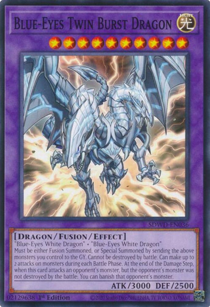 Blue-Eyes Twin Burst Dragon (SDWD-EN036) - Common