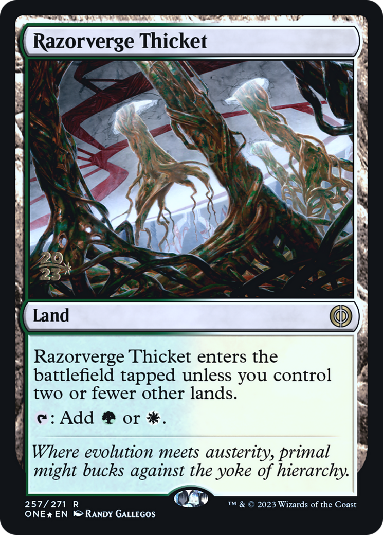 Razorverge Thicket [Phyrexia : All Will Be One Avant-première Promos] 