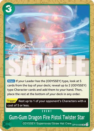 Gum-Gum Dragon Fire Pistol Twister Star (OP10-039) - Uncommon