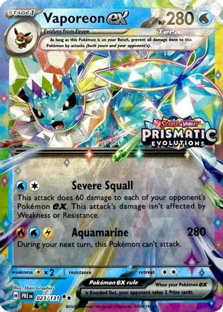 Vaporeon ex (Prismatic Evolutions Stamp) 023/131  - Holofoil - Promo