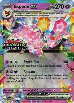 Espeon ex (Prismatic Evolutions Stamp) 034/131  - Holofoil - Promo