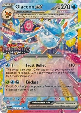 Glaceon ex (Prismatic Evolutions Stamp) 026/131  - Holofoil - Promo