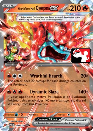 Hearthflame Mask Ogerpon ex 040/167  - Holofoil - Double Rare