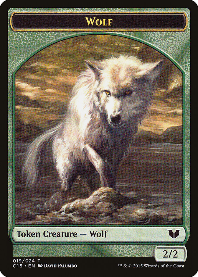 Wolf // Zombie Double-Sided Token (C15-19 // 8) - Commander 2015 Tokens