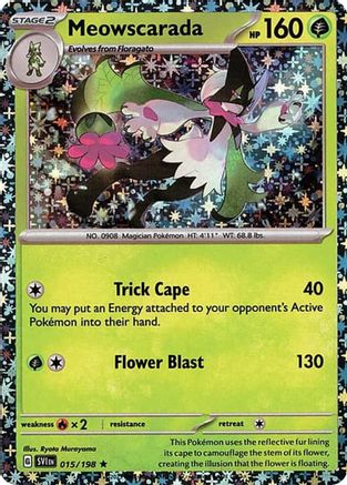 Meowscarada (Sparkle Holo) 015/198  - Holofoil - Rare