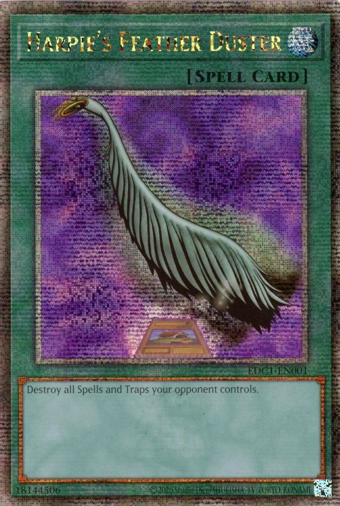 Harpie's Feather Duster (Alternate Art) (EDC1-EN001) - Quarter Century Secret Rare
