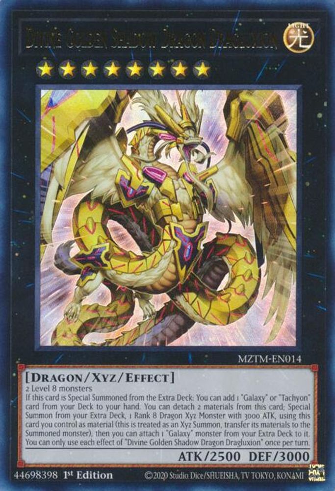 Divine Golden Shadow Dragon Dragluxion (MZTM-EN014) - Ultra Rare