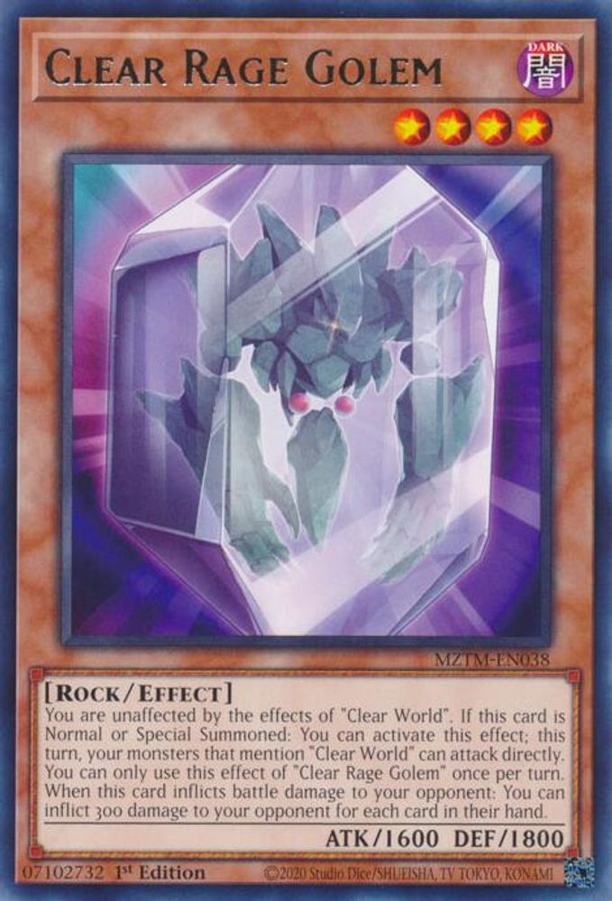 Clear Rage Golem (MZTM-EN038) - Rare