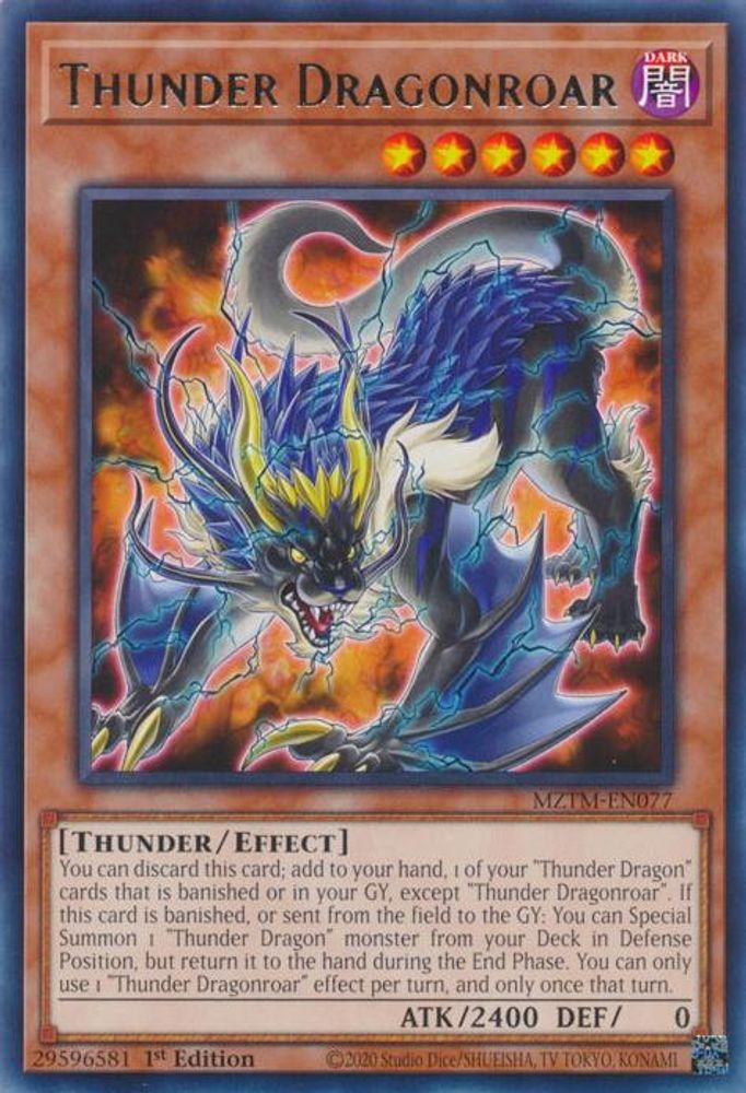 Thunder Dragonroar (MZTM-EN077) - Rare