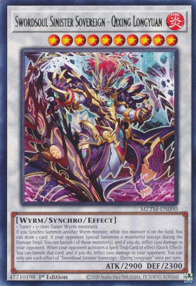 Swordsoul Sinister Sovereign - Qixing Longyuan (MZTM-EN090) - Rare