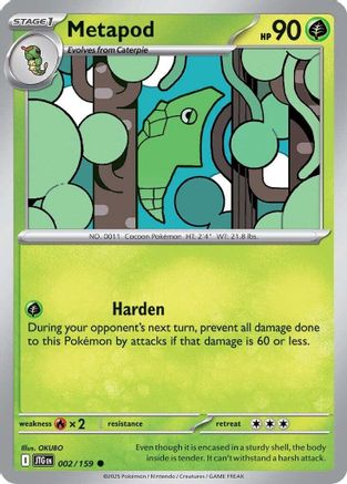 Metapod 002  - Reverse Holofoil - Common