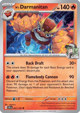 N's Darmanitan 027/159  - Uncommon