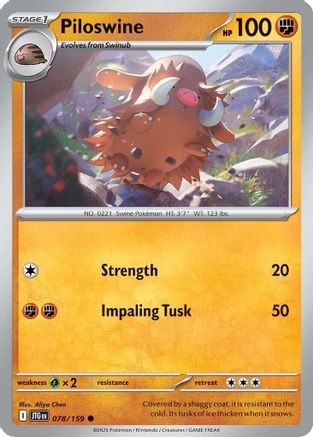 Piloswine 078  - Reverse Holofoil - Common