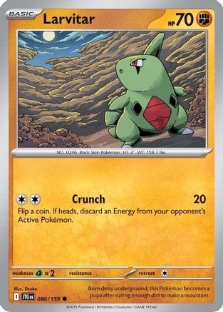 Larvitar 080  - Reverse Holofoil - Common