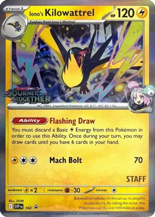 Iono's Kilowattrel (Prerelease) [Staff] 182  - Holofoil - Promo