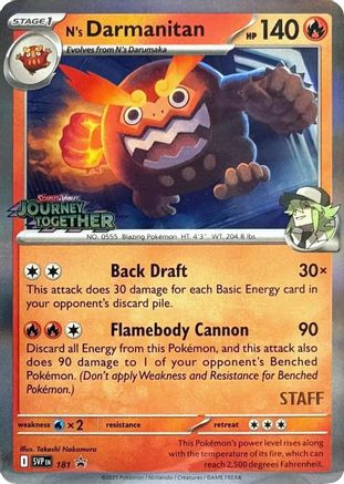 N's Darmanitan (Prerelease) [Staff] 181  - Holofoil - Promo