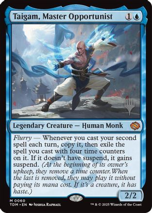 Taigam, Master Opportunist (PPTDM-060) - Promo Pack: Tarkir: Dragonstorm Foil